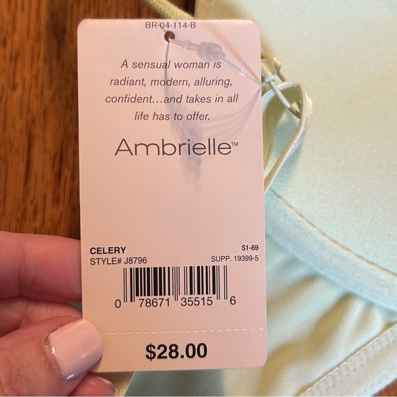 NWT Ambrielle Mystique Plunge Extreme Push Up Bra Women’s SZ 36DD in Celery - Picture 7 of 8